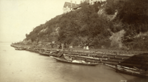 Sepia tone image of beach