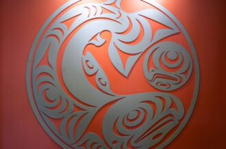 photo of salmon metal art